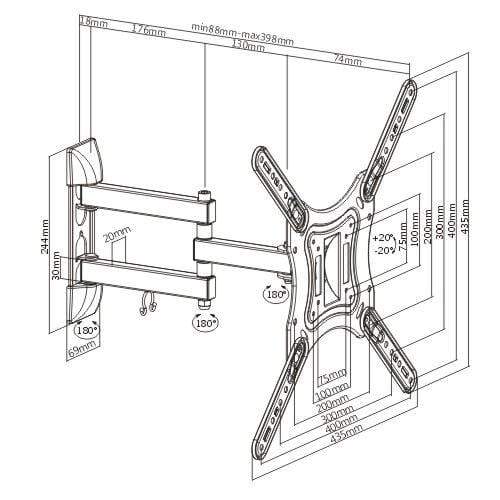 Uchwyty sufitowe z płaskim panelem